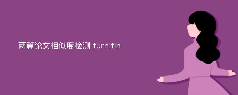 两篇论文相似度检测 turnitin