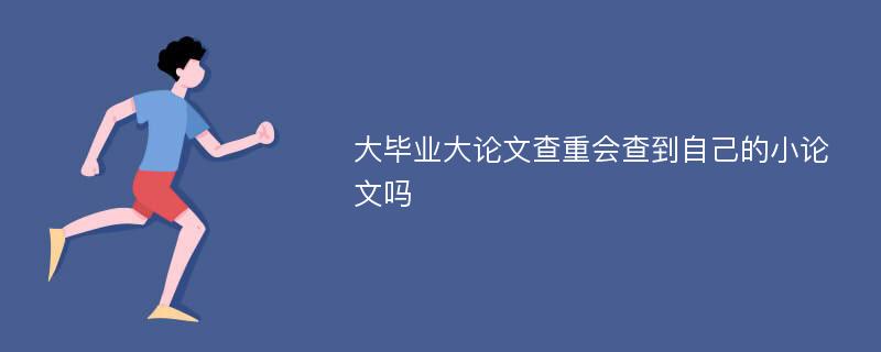 大毕业大论文查重会查到自己的小论文吗